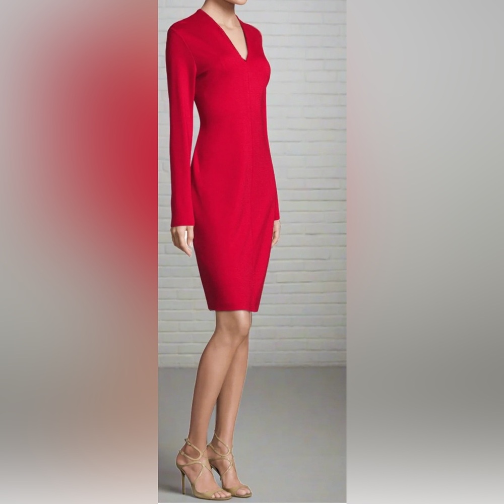 Escada 'Dzanna' Lacquer Long-Sleeve Sheath Dress